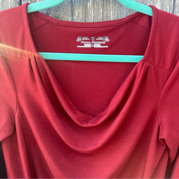 Royal Robbin’s Essential Tencel Cowl Neck Long Sleeve Tee Shirt Brick Re… - Picture 6 of 9